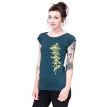 Tannengrüne Blumenmuster Hirschkind Nachhaltige T-Shirts aus Baumwolle maschinenwaschbar für Damen Größe S für den für den Sommer 