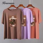 Violette Gothic Langärmelige T-Shirts aus Baumwolle für Damen Größe XXL Große Größen für den für den Sommer 