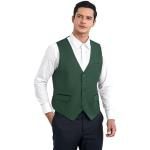 Grüne Unifarbene Elegante Atmungsaktive V-Ausschnitt Hochzeitswesten für Herren Größe XL 