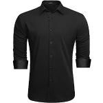 Schwarze Langärmelige Stehkragen Stehkragenhemden für Herren Größe 3 XL für Partys 