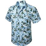 Blaue Elegante Kurzärmelige Hawaiihemden aus Baumwolle für Herren Größe 4 XL 