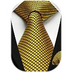Goldene Karo Elegante Krawatten-Sets für Herren Einheitsgröße zur Hochzeit 