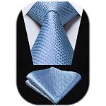 Hellblaue Karo Elegante Krawatten-Sets für Herren Einheitsgröße 