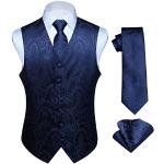 Reduzierte Marineblaue Elegante Anzugwesten mit Halloween-Motiv für Herren Größe XXL 
