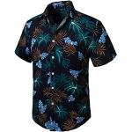 Reduzierte Marineblaue Casual Kurzärmelige Hawaiihemden aus Baumwolle für Herren Größe 4 XL für den für den Sommer 