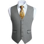 Hellgraue Elegante Anzugwesten mit Knopf für Herren Größe 4 XL zum Vatertag für den für den Herbst 