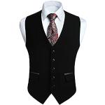 Schwarze Elegante Anzugwesten mit Knopf für Herren Größe 4 XL zum Vatertag für den für den Herbst 