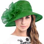 Grüne Elegante Anlasshüte aus Organza für Damen Größe M für den für den Sommer 