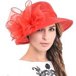 Rote Elegante Anlasshüte aus Organza für Damen Größe M zur Hochzeit für den für den Sommer 