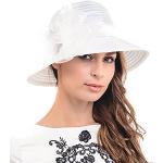 Weiße Elegante Anlasshüte aus Organza für Damen Größe M zur Hochzeit für den für den Sommer 