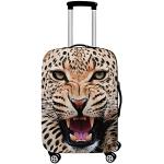 Beige Animal-Print Kofferschutzhüllen mit Leopard-Motiv mit Reißverschluss für Damen 