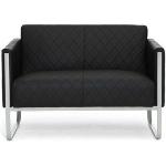 Schwarze Rauten Zweisitzer-Sofas aus Kunstleder Breite 100-150cm, Höhe 50-100cm, Tiefe 50-100cm 2 Personen 
