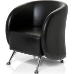 Schwarze Retro hjh Office Lounge Sessel aus Kunstleder 