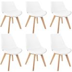 Reduzierte Weiße Moderne Esszimmerstühle & Küchenstühle aus Massivholz 6-teilig 