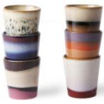 Bunte HKliving Kaffeetassen-Sets 180 ml aus Keramik 6-teilig 