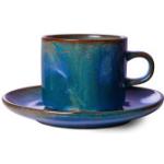 Blaue HKliving Teetassen Sets 220 ml aus Porzellan 