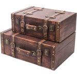 HMF Aufbewahrungsbox »Vintage Koffer« (2 St., versch. Größen), aus Holz, Deko Klassik, braun, 2 St. - 2er Set - Klassik