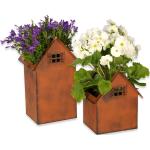 Braune Pflanzkübel & Blumentöpfe aus Edelrost 2-teilig 