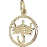 Goldene Runde Skorpion-Anhänger mit Sternzeichen-Motiv aus Gold 14 Karat für Herren 