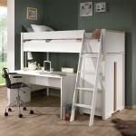 Hochbett mit Schreibtisch und Schrank Skandi Design (dreiteilig)