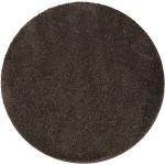 Hochflor Langflor Teppich Loredo rund, Farbe:Braun, Größe:67 cm rund
