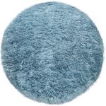 Reduzierte Blaue Unifarbene Paco Home Runde Shaggy Teppiche 160 cm aus Polyester 