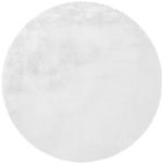 Reduzierte Weiße Moderne Calo Deluxe Runde Hochflorteppiche 160 cm aus Textil 