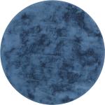 Blaue Höffner Runde Runde Hochflorteppiche 160 cm aus Kunstfaser 