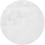 Weiße Arte Espina Runde Runde Hochflorteppiche 160 cm aus Textil 