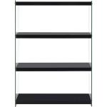 Schwarze Moderne Doncosmo Rechteckige Bücherregale lackiert aus Glas Breite 50-100cm, Höhe 100-150cm, Tiefe 0-50cm 