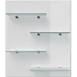 Weiße Moderne Rechteckige Glasregale aus Glas Breite 50-100cm, Höhe 50-100cm, Tiefe 0-50cm 