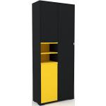 Hochschrank Schwarz - Moderner Schrank: Türen in Schwarz - Hochwertige Materialien - 79 x 196 x 34 cm, Selbst zusammenstellen