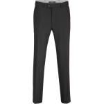 Schwarze Business Brax Enrico Business-Hosen mit Reißverschluss aus Wolle für Herren Übergrößen 