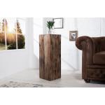 Massivholz Dekosäule COLUMNA 75cm Akazie vintage braun Beistelltisch