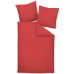 Rote Janine Piano Seersucker Bettwäsche aus Baumwolle maschinenwaschbar 135x200 