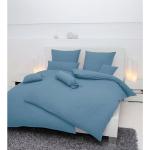 Blaue Janine Piano Seersucker Bettwäsche aus Baumwolle maschinenwaschbar 155x220 