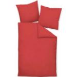 Rote Janine Piano Seersucker Bettwäsche aus Baumwolle maschinenwaschbar 155x220 