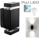 Schwarze Ledando LED Wandlampen GU10 