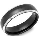 Schwarze UNIQUE Bicolor Ringe aus Wolfram für Herren 