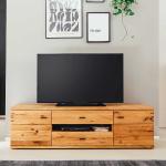 Hellbraune Moderne Topdesign TV Schränke & Fernsehschränke geölt aus Massivholz mit Schublade Breite 150-200cm, Höhe 0-50cm, Tiefe 0-50cm 