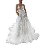 Weiße Unifarbene Sexy Ärmellose Abendkleider rückenfrei für Damen Größe M für Hochzeitsgäste 