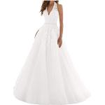 Weiße Ärmellose Maxi Brautkleider A-Linie aus Tüll für Damen Größe M für die Braut 