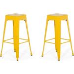 Reduzierte Gelbe Moderne Beliani Cabrillo Barhocker & Barstühle aus Metall mit Armlehne Breite 0-50cm, Höhe 0-50cm, Tiefe 0-50cm 2-teilig 