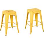 Reduzierte Gelbe Moderne Beliani Cabrillo Barhocker & Barstühle matt aus Metall mit Armlehne Breite 0-50cm, Höhe 0-50cm, Tiefe 0-50cm 2-teilig 