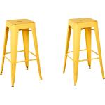 Reduzierte Gelbe Moderne Beliani Cabrillo Barhocker & Barstühle matt aus Metall stapelbar Breite 0-50cm, Höhe 0-50cm, Tiefe 0-50cm 2-teilig 