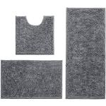 Reduzierte Graue Badgarnitur Sets matt aus Baumwolle maschinenwaschbar 3-teilig 