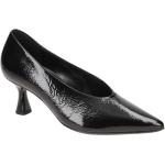 Schwarze Högl Spitze Damenpumps in Normalweite aus Leder mit herausnehmbarem Fußbett Größe 41,5 mit Absatzhöhe 5cm bis 7cm 