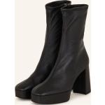 Reduzierte Schwarze Högl Karree Plateauabsatz Ankle Boots & Klassische Stiefeletten mit Reißverschluss aus Leder für Damen Größe 38,5 