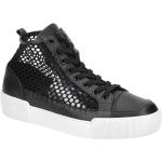 Schwarze Högl Runde Plateauabsatz Low Sneaker in Normalweite aus Glattleder mit herausnehmbarem Fußbett für Damen Größe 41,5 