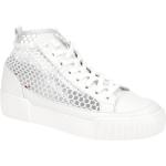 Weiße Högl Runde Plateauabsatz Low Sneaker in Normalweite aus Leder mit herausnehmbarem Fußbett für Damen 